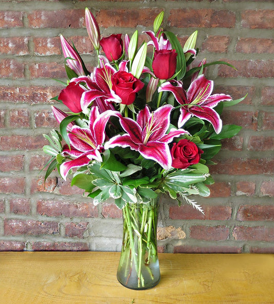 red roses dozen lilies same day dallas tx